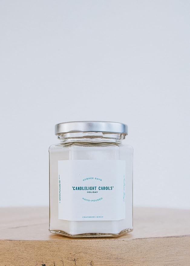 Aubree Says Candlelight Carols Candle - Cranberry Scented Candles for Home, Aromatherapy Candle Gift for Christmas, Birthday, Mother’s Day, Valentine's Day, 8 oz