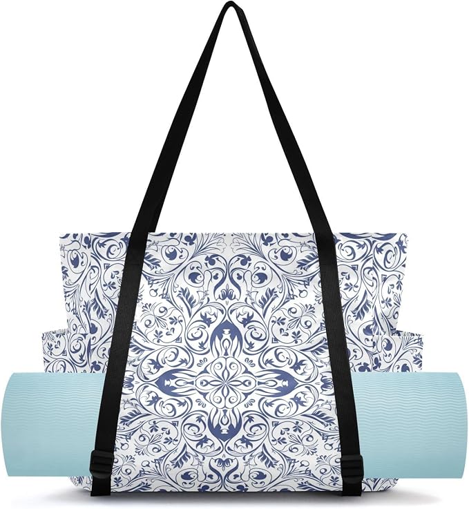 MCHIVER Yoga Bag for Women Men Large Yoga Mat Bag with Adjustable Strap Workout Bags Totes for Pilates Yoga Travel