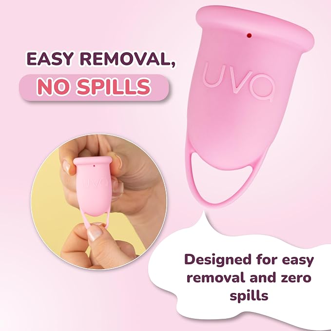 UVA Reusable Menstrual Cup Kit - Size 0 for Light Flow - 10-Year Durable & Leak-Proof Silicone - Small Menstrual Cup, Sterilizer & Traveling Bag Period Cup Set