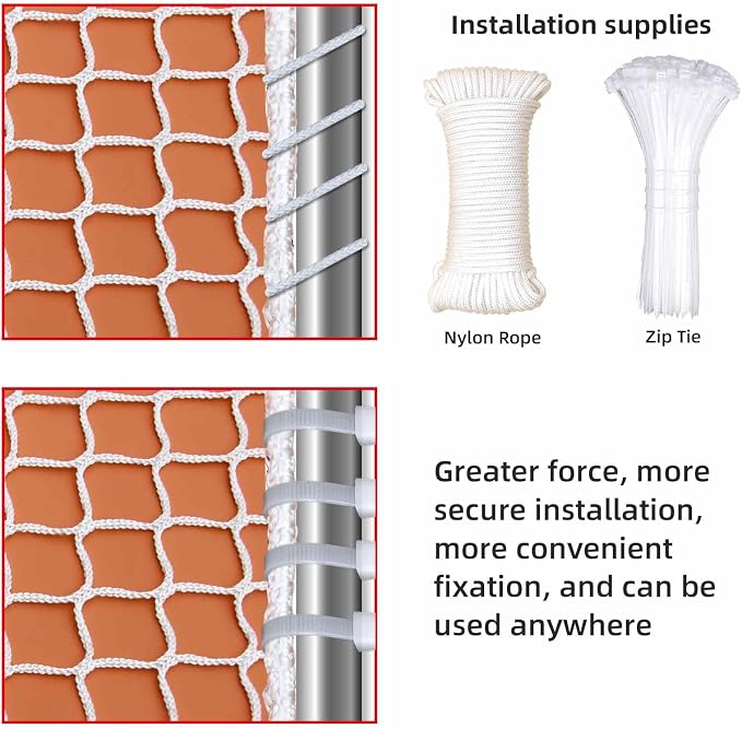 Balcony Netting for Pets, Apartment, Stair, Trampoline, Playground, Child Safety Rope Net, Driveway Net for Kids Safety, Baseball Softball Sports Netting (6.6ft19.8ft, White)