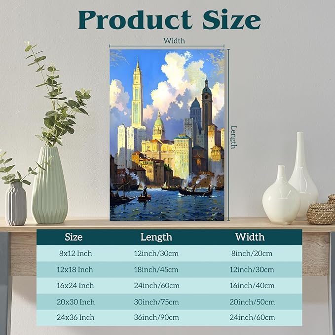 Custom Paint by Numbers for Adults from Your Photo - Personalized DIY Painting by Numbers Kit on Unframed Stretched Canvas for Beginners, Includes Brushes & Acrylic Paints - Unique Gift (16x24 Inch)