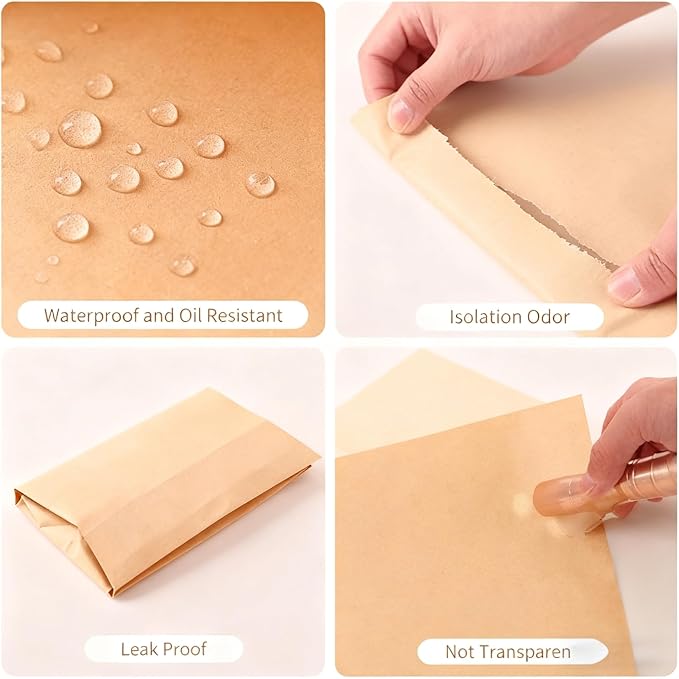 300 Pcs Waxed Kraft Sanitary Napkin Disposal Bags — Feminine Hygiene Liner Bags for Restroom & Bathroom Dispensers, Brown Kraft Waxed Paper Bags for Tampon & Pad Disposal, Janitorial/Commercial Use
