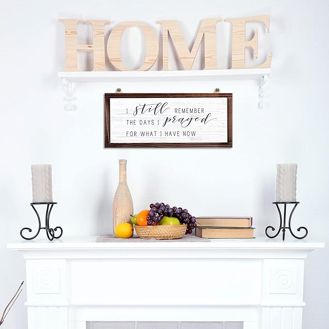 Jetec I Still Remember The Days I Prayed Rustic Wood Sign | Christian Inspirational Quote, Vintage Farmhouse Wall Decor, Wooden Plaque for Home Living Room Garden
