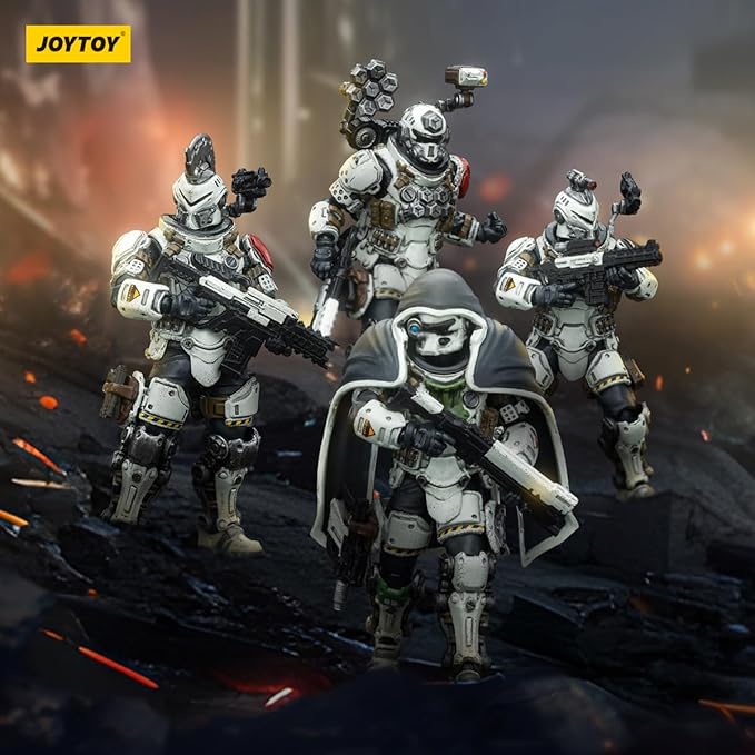 JoyToy 1/18 Scale 4pcs Action Figures Mecha Sorrow Expeditionary Forces 09th Legion Assault Company Sergeant Major, Assaulter, Sniper, Signaller