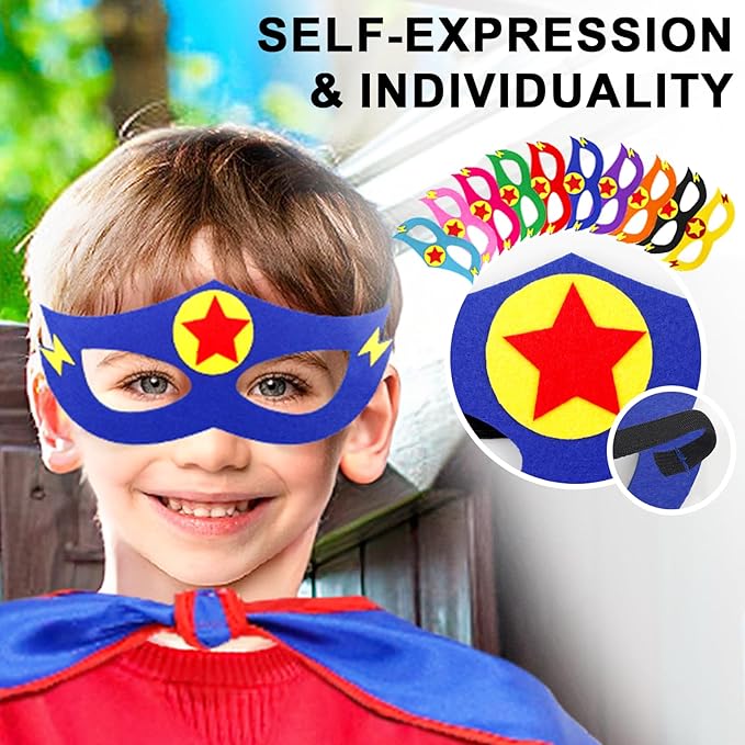 iROLEWIN Superhero-Capes for Kids Bulk 20 Pack Superhero Party Favors Toddler Dress-up Halloween Group Costumes Pretend Play