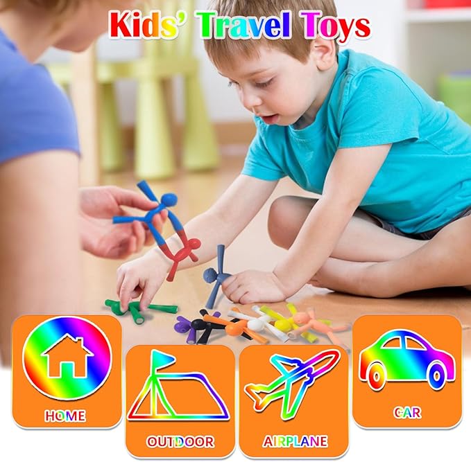 Mom&Myaboy Mini Man Magnetic Toys - 10 Pcs Rubber Magnet Men Educational Fidget Toys for 3-15 Year Olds (Classical)