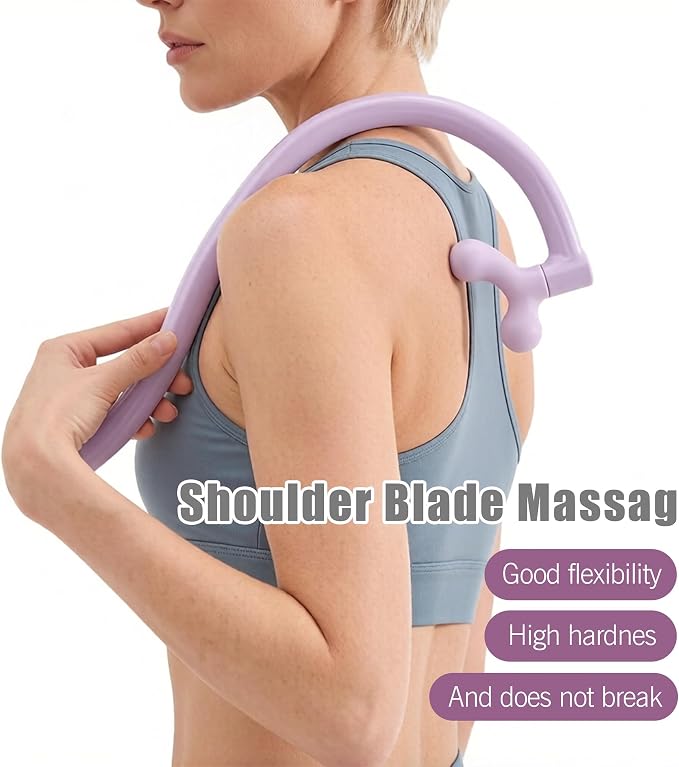 Self Massage Tool - Original Trigger Point Therapy for Back and Neck, Lower Back Massager, Myofascial Release Tool & Deep Tissue Muscle Massage Stick, Shoulder,Leg,Feet, Purple (Purple)