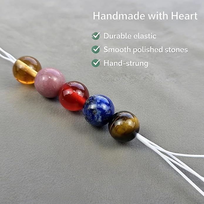 Stretch Bracelet for Spiritual Awakening Healing Crystal Gemstone Bracelet 8mm Natural Beaded Stone Bracelet with Appealing Representation Handmade Jewelry for Women Girl (Amethyst, Labradorite, Lapis Lazuli)