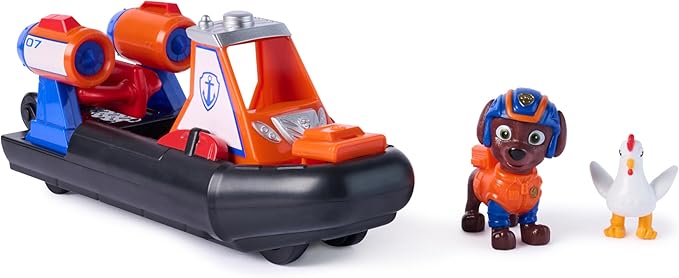 Paw Patrol: Search & Rescue, Zuma Rescue Hovercraft Water Vehicle with 2 Figures, Toy Boat with Pull-Back Action, Kids Toys for Boys & Girls Ages 3+