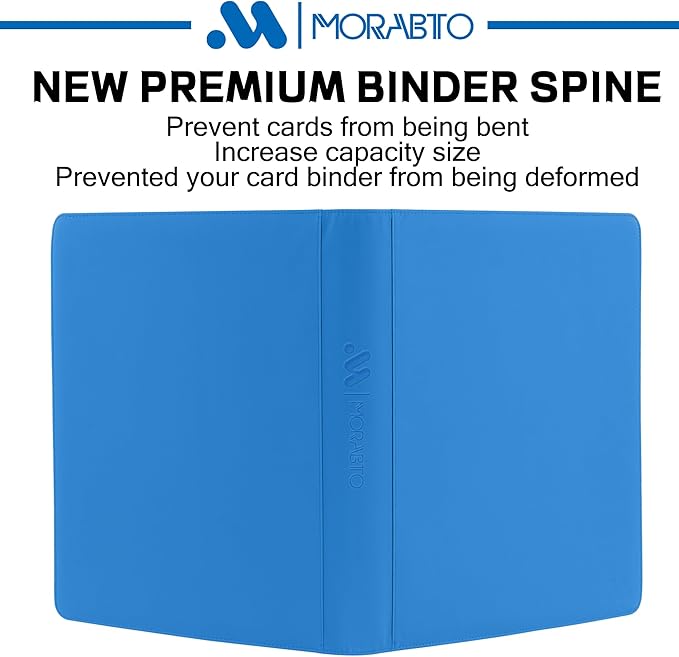 Top Loader Binder, Holds 640 Top Loaders,16 Pocket Top Loader Binders for 3" x 4" Rigid Cards,Top Loader Card Binder for Hard Plastic Top Loaders- Light Blue