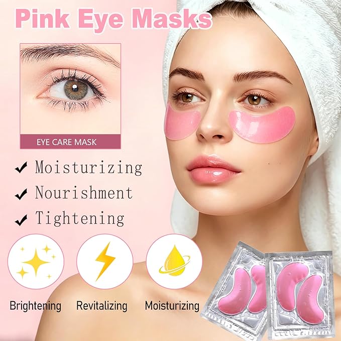 30 Pairs Pink Eye Masks, Under Eye Patches for Puffy Eyes, Reducing Fine Lines, Small Gifts for Women, Mothers Day Gifts, Teacher Gifts, Bulk Gifts, Bachelorette Party Favors,Skincare