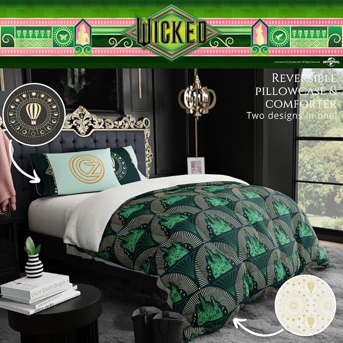 Collectibles Wicked Lux Bedding 7 Piece Super Soft Reversible Comforter and Sheet Set with Sham, Queen, (Officially Licensed Product) by Franco