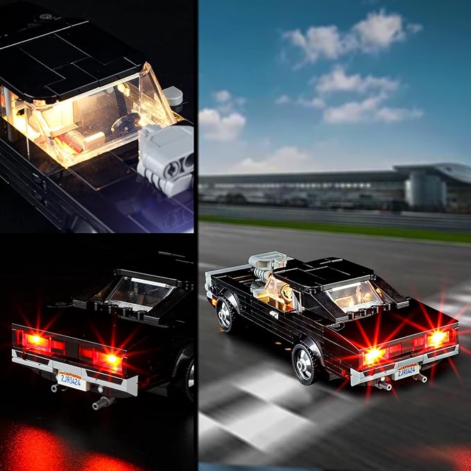 Vaodest LED Light for Lego 76912 Speed Champions Fast & Furious 1970 Dodge Charger R/T Set,Design and Configuration Compatible with Model 76912 (LED Light Only, Not Building Block Kit)