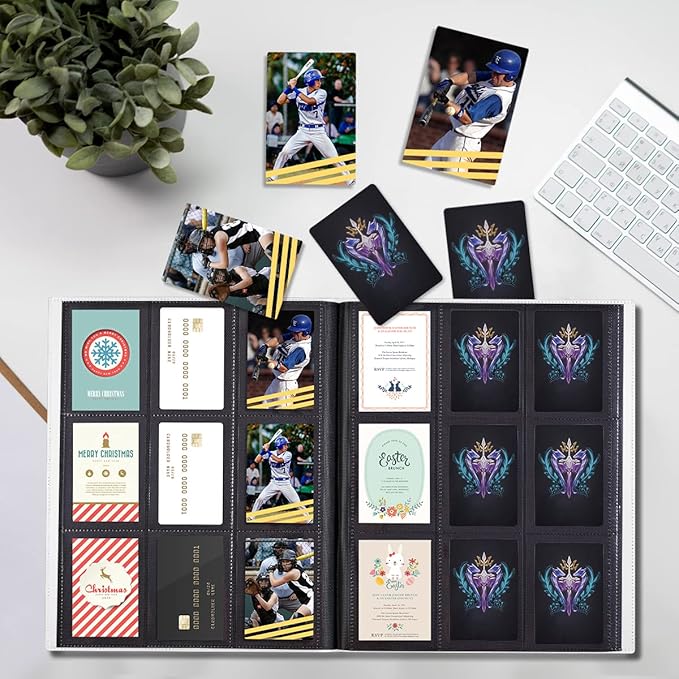 Card Binder, Upgraded 9 Pockets Trading Card Collection Binder for Cards, 360 Card Book Holder Album for Yugioh, MTG, TCG, Magic, Sports Cards - White