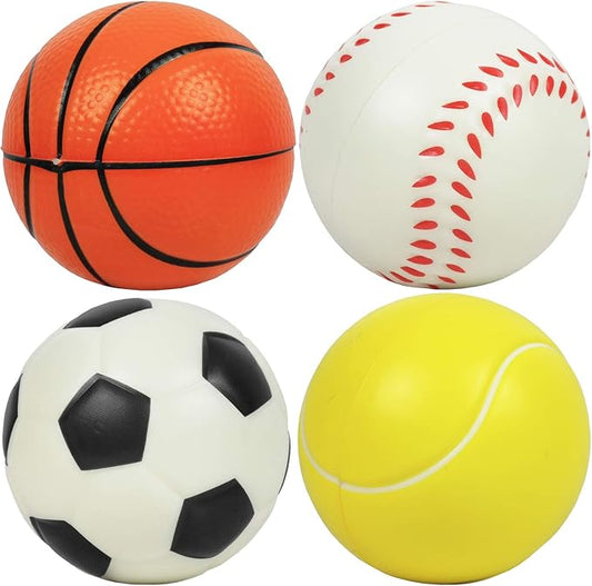 Kiddie Play Set of 4 Foam Balls for Toddlers 4" Soft Soccer Ball for Kids