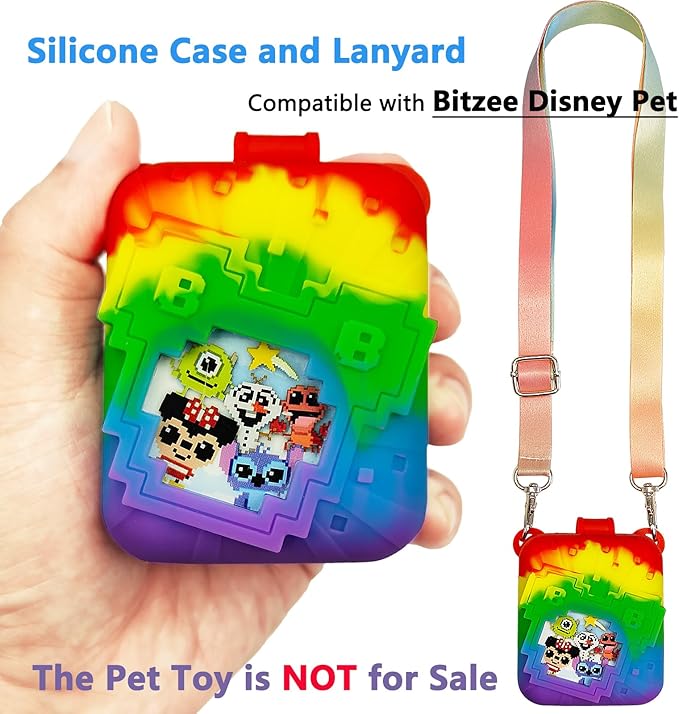 JCHPINE Silicone Cover Case for Bitzee Disney Interactive Digital Pet and Case, Protective Skin Sleeve for Bitzee Disney Virtual Electronic Pets (Multicolor)