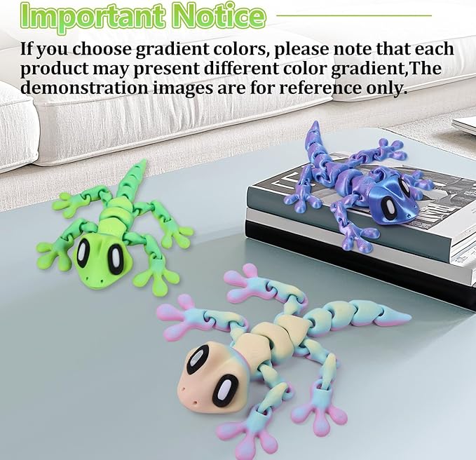 3D Printed Articulated Lizard, Flexible Dynamic Animals Toys, Full Articulated Toy with Magnets, Adults Fidget Toys for Autism ADHD, Home Office Decor, Festival Gifts (Green)