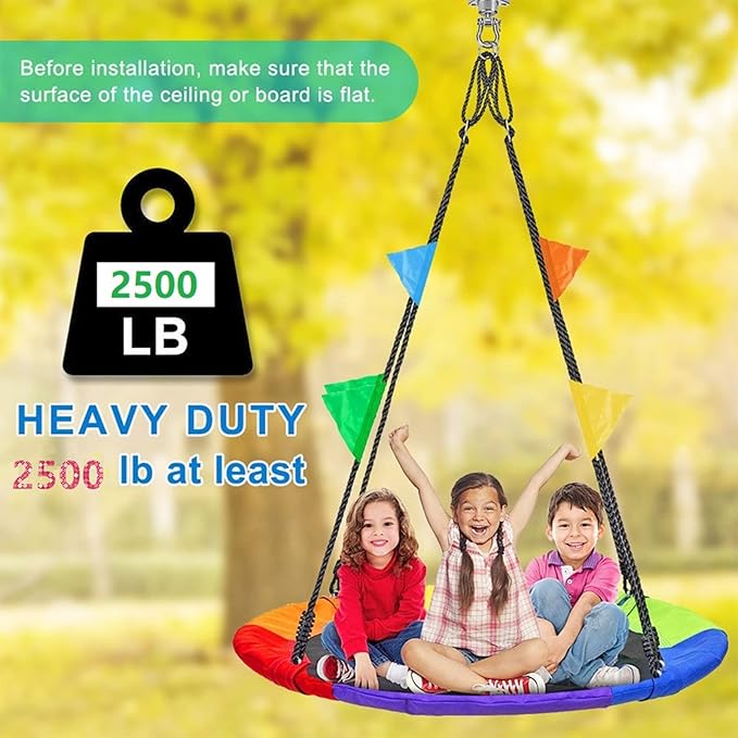 Antirust Swing Hanger Heavy Duty 360°+180°Rotation 1500LB Capacity Wood Playground Yoga Hammock Chair, Rope sandbag Porch Swing