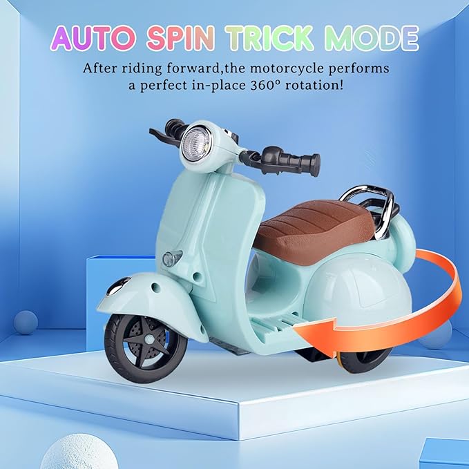 Accessories for 17cm Doll - Scooter Toy for Dolls with LED Lights & Music, Cute Motorcycle Toy for 17cm Dolls, Decor Desktop Ornaments for Doll Collectors
