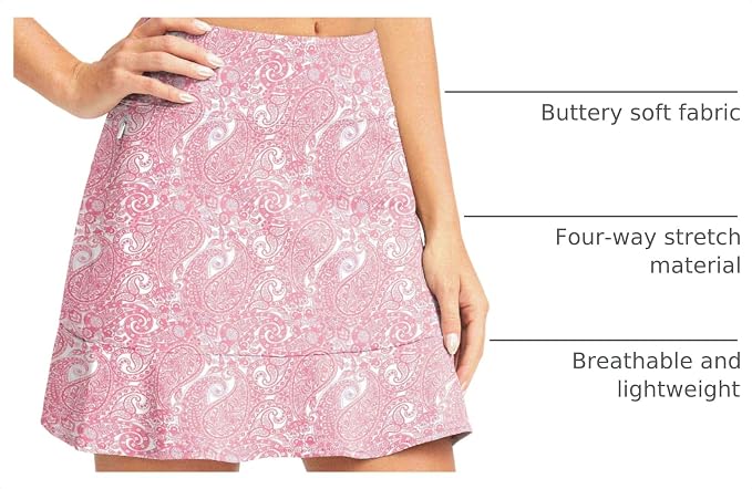 16" Golf Skorts for Women with 5 Pockets | Athletic, Tennis Skirt, High Waisted, Pickleball, Travel, Casual, Lightweight, Ruffle Summer Skirt, with Shorts