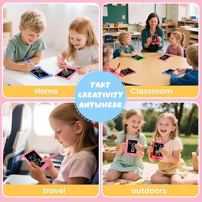 12 Pack 4.4 Inch Mini LCD Writing Tablet for Kids, Erasable and Reusable Toddler Doodle Board, Ideal School or Party Favors Gift for Age 3 Years Old and Above