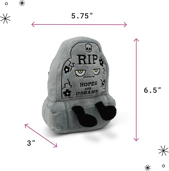 Rest in Plush Collectible – Spooky Cute Stuffed Toy, Soft Halloween Plushie for Collectors, Trick or Treat Gift, Fall Holiday Decoration - RIP Hopes & Dreams
