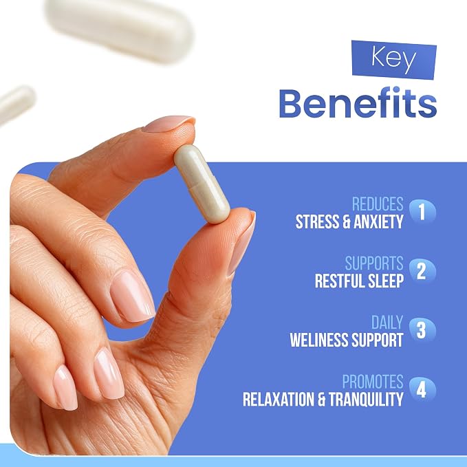 Mind Soak™ Calm No. 41 Magnesium Glycinate & L-Theanine Stress Relief Supplement with NAC and Apigenin | 90 Vegan Capsules | Non-GMO | Made in Canada