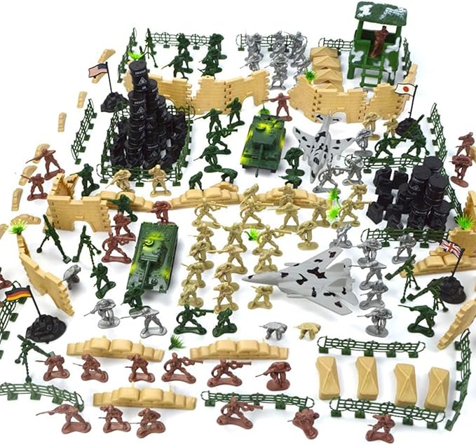 3 otters 250PCS Army Men Military Set, Action Figures with Army Accessories, Toys Gifts for Toddler Kids Boys Ages 3+