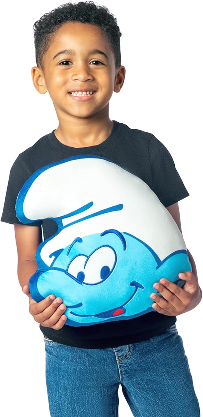 Northwest Smurfs Little Smurf Guy Cloud Pillow 12" – Plush Cartoon Stuffed Toy for Kids & Adults, Blue Character Throw Pillow, Bedroom Decor