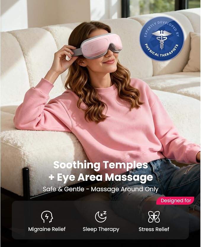 BOB AND BRAD Eye Massager with Heat FSA Eligible HSA, Birthday Gifts for Women Mom Wife Girlfriend EyeOasis 2 Eye Massager for Migraine, Heated Eye Mask for Dry Eyes Head Tension and Stress Relief