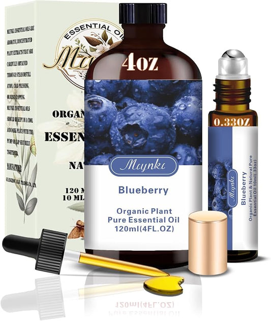 Blueberry Essential Oil-4.33 fl oz for Diffuser, Massage, Skin Care, DIY Soap, Candle, Meditation, Yoga, Relaxation, Gift Ready