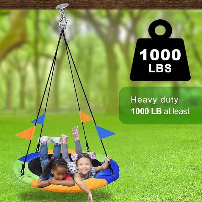 BeneLabel Ceiling Swing Hanger with 360°Swivel Hook 1000 LB Capacity Swing Hardware Stainless Steel Ceiling Swing Mount for Hanging Chair, Aerial Silks, Hammock, Porch Swings, Heavy Bag