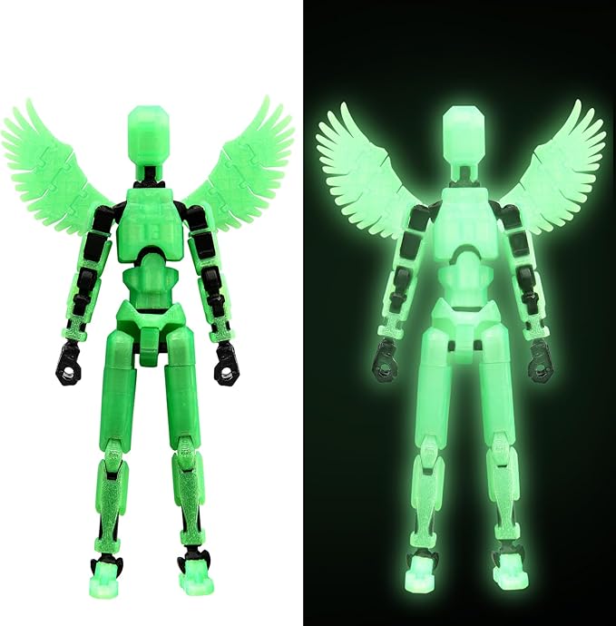 MerryXD T13 3D Action Figure,Assembly Completed Dummy Nova Titan Lucky 13 Action Figure 3D Printed Multi-Jointed Movable Toy Grow in The Dark Green
