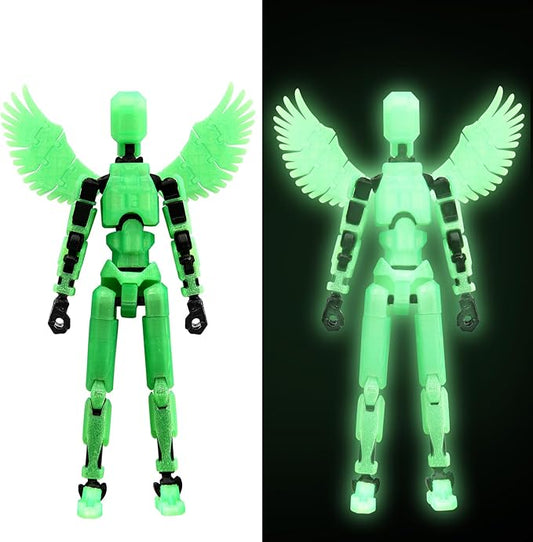 MerryXD T13 3D Action Figure,Assembly Completed Dummy Nova Titan Lucky 13 Action Figure 3D Printed Multi-Jointed Movable Toy Grow in The Dark Green