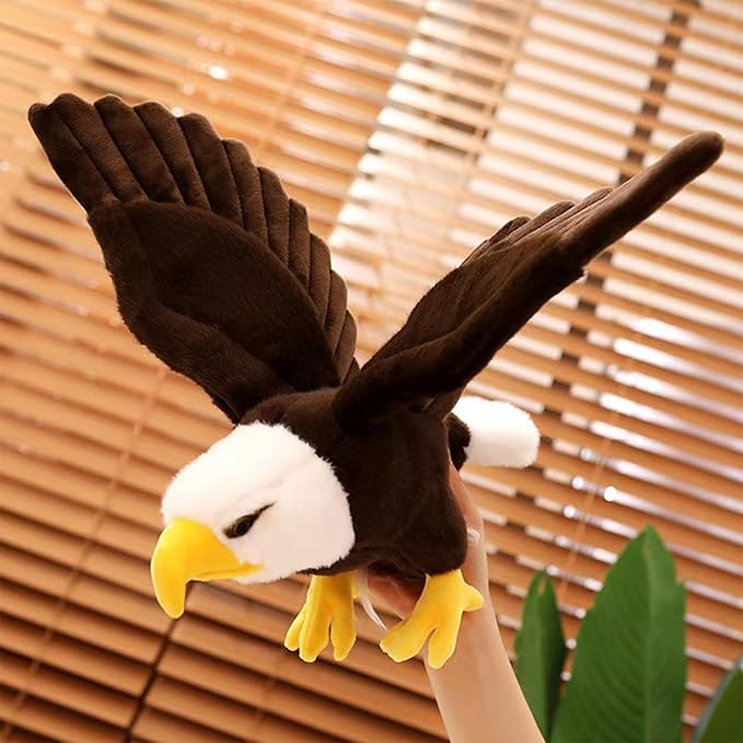 Adorable Bald Eagle Plush Toy - 24" Stuffed Animal with Bendable and Stretchable Wings, Ideal for Gifts or Home Decor