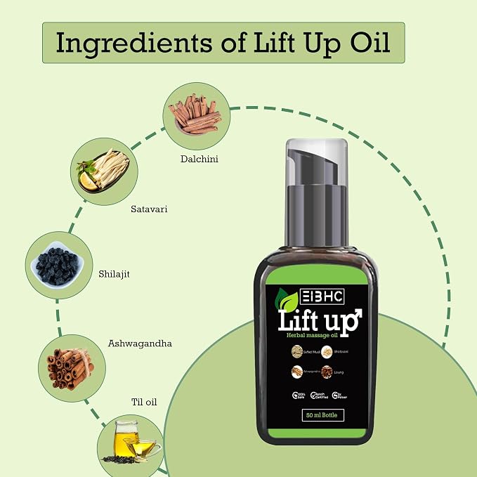 Lift up Massage Oil 50 ml | Herbal Oil for Couples - Massage Oils for Date Night - Massage Oil for for Intimate Moments -Aphrodisiac Massage Oils - Muscle Relaxer Oils 1.69 Fl Oz.