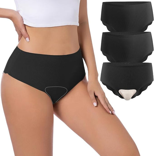 Camel Proof Seamless Underwear for Women 3 Packs No Show Invisible Cheeky Panty Liners Workout Gym Yoga Panties