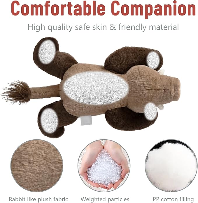 Niuniu Daddy 20" | 3.3 Pound Wild Boar Weighted Pig Stuffed Animals for Kids Adults, Large Wild Boar Weighted Body Pillow for Sleeping, Fluffy Pig Plush Toy for Birthday Christmas Holiday Presents