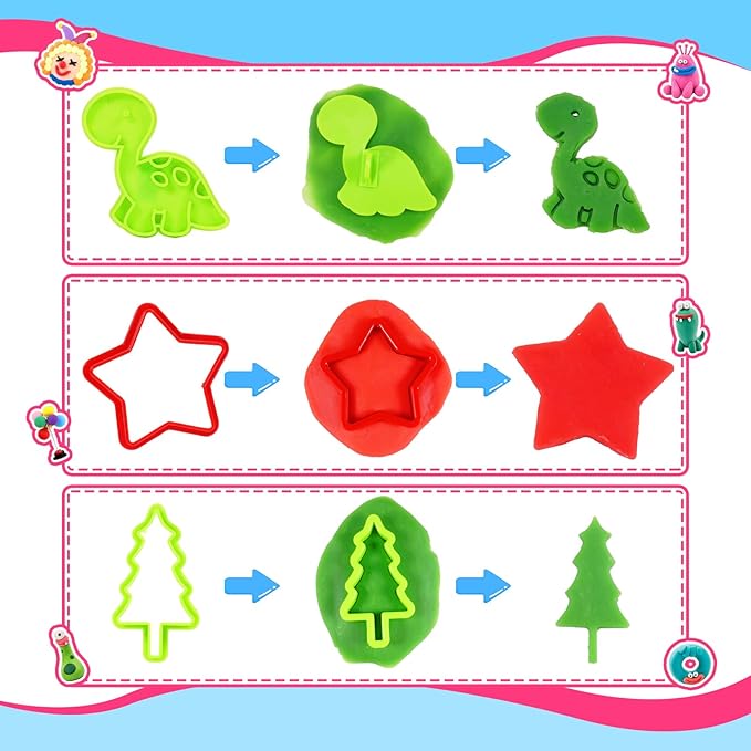 Toyze ‌Playdough Tool Set for 3-8 Year Olds | 30-Piece Playdough Accessory Kit with Animal Molds, Rolling Pin & Storage Box | STEM Educational Gift for Boys & Girls - Birthday, Christmas, Party Favor