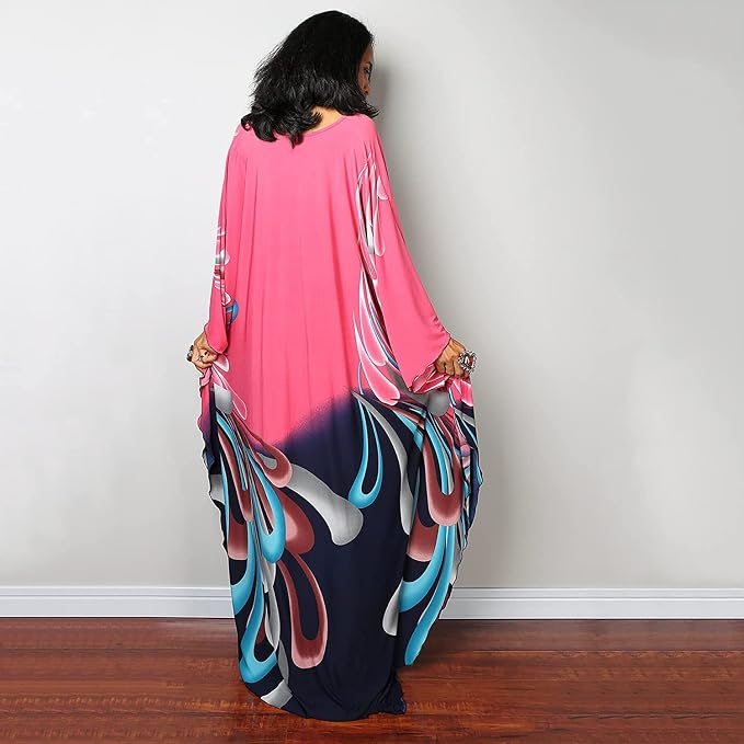 Venasha Womens Caftan Floral Print Kaftan Dress Short Sleeve Swimsuit Cover up Loungewear for Summer