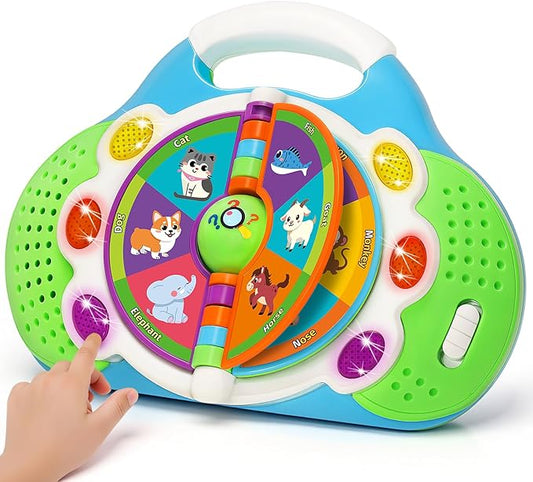 BainGesk Learning Toys for 1 2 3 Year Old Boys Girls, Alphabet Flip Toys with Sound and Light, Musical Educational Toys for Toddlers 2-3, Christmas Birthday Gift for Baby Age 12-18 Months