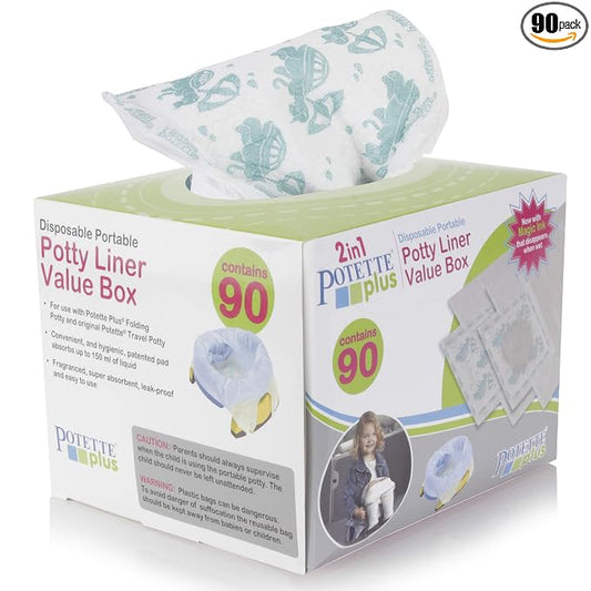 Kalencom Potette Plus Potty Seat Liners with Magic Disappearing Ink Value Box - 90 Liners