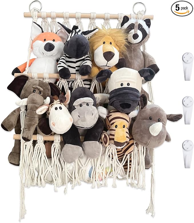 Stuffed Animal Net or Hammock Handmade Toy Hammock Net for Stuffed Animals Corner Wall Hanging for Toy Storage Organizer Holder for Small Stuffed Animal Net