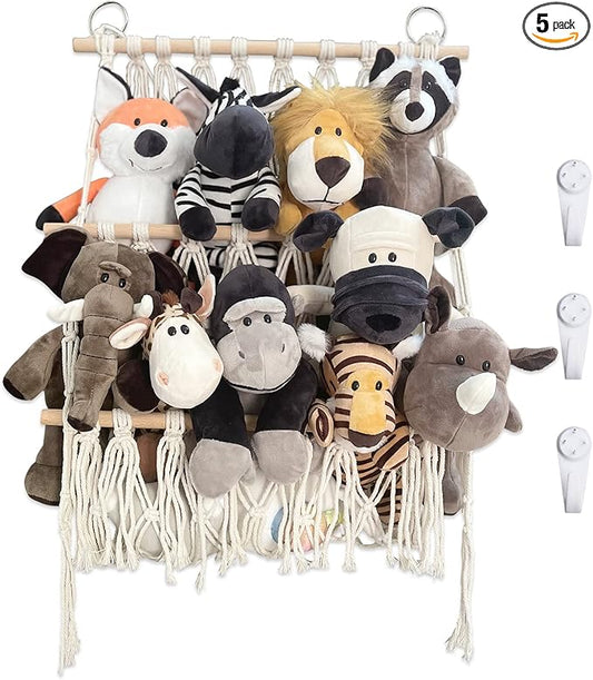 Stuffed Animal Net or Hammock Handmade Toy Hammock Net for Stuffed Animals Corner Wall Hanging for Toy Storage Organizer Holder for Small Stuffed Animal Net