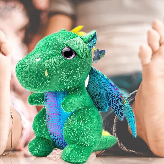 Dragon Stuffed Animal Cute Dragon Plush Doll Soft Toy 10 inch for Girls Boys Christmas Children's (Dragon Green 25cm)