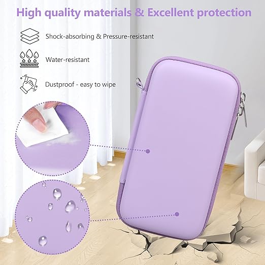 Supmay Carrying Case Compatible with WELLST·G/ for GuaiyeyeAP Handheld Game for Kids -Preloaded 220 Retro Video Games, Portable Gaming Player Storage Holder Travel Bag with Mesh Pocket, Purple
