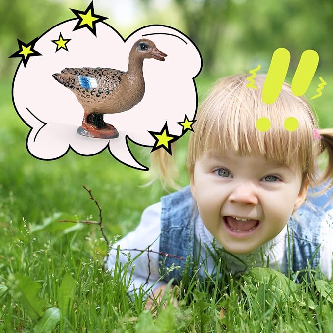 LC JoyCre Duck Figurines Plastic Duck Toys Farm Animal Figure Eduactional Project Diorama Model Toy for Kids