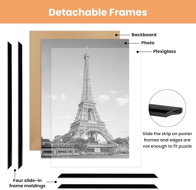 upsimples 16x20 Poster Frame, Easy Slide-In Assembly, Black, 3 Pack | Gallery Wall 16 x 20 Picture Frames Set for Family, Wedding, Christmas, Easy to Change Photos