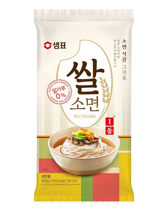 Sempio Rice Noodles, Korean Somen, Gluten-Free, 28.2 oz / 800 g | 93% Rice-Based Thin & Soft Pasta Alternative: Allergen-Friendly, Perfect for Healthy Ramen, Guksu, Udon