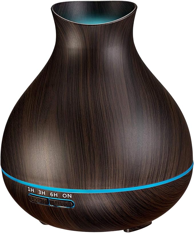 Aromatherapy Essential Oil Diffuser, 550ml Ultrasonic Fragrant Oil Large Room Humidifier, Diffusers for Home with Timer and Waterless Auto-Off, 7 Color LED Lights,Cool Mist Humidifiers